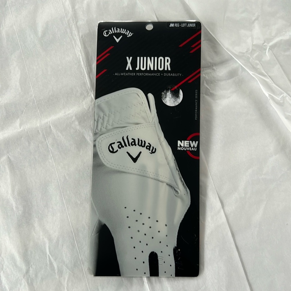 New in package Callaway X Junior left hand golf glove